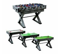 Garlando Table multijeux 9 en un, tiges rétractables de baby-foot Gris