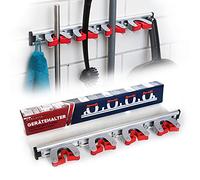 Garlavie Accroche Balai Mural Multifonction Premium - 4 Accroches & 5 Crochets 45 cm, porte balais mural, support balais mural, accroche balai, porte outils de jardin mural, range balai mural