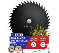 Garlavie Lame Débroussailleuse 25,5 cm - Lame Légère Universelle pour Herbes Sauvages, Mulch & Ronces - Compatible Débroussailleuses et Coupe-Branches
