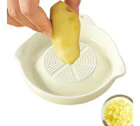 Garlic Grater Plate - Ginger Shredding Plate | Multi-functional Ceramic Grater | Porcelain Graters 5.38 Inch, for Kitchen Cooking Food Prep Catering Restaurant, Garlic Ginger Turmeric Onion Cheese Gri