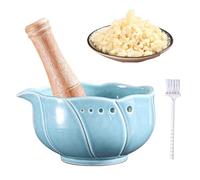 Garlic Grater Salad Bowl | Manual Kitchen Gadgets - Nut Grinding Bowl, Home Cooks RV Sauces Marinades Dressings Camping Dorm Daily Meal Kitchen Women Men