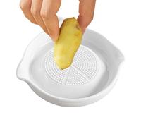 Garlic Mincer Plate, Ceramic Grinder Dish, Manual Crushing Tool Multi Functional Design, for Ginger Chocolate Cheese Lemon Vegetable Nuts Home Restaurant Barbecue Food Prep Use 3.54x0.79 inches