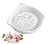 Garlic Mincer Plate - Ceramic Manual Multi Functional, 5.31x1.02 inches Handheld Garlic Ginger Crusher Tool, Kitchen Food Prep Mincer for Garlics Ginger Chocolate Cheese Lemon Vegetable Nuts Home