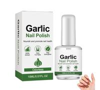 Garlic Nail Polish for Strengthening Brittle Damaged Nails,Garlic Nail Strengthener for Damaged & Weak Nails,Improves Surface Condition,Hydration,Gentle Daily Use,Soins pour les Ongles,15ml，1PC