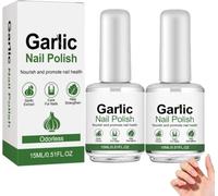 Garlic Nail Polish for Strengthening Brittle Damaged Nails,Garlic Nail Strengthener for Damaged & Weak Nails,Improves Surface Condition,Hydration,Gentle Daily Use,Soins pour les Ongles,15ml，2PC