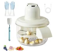 Garlic Peeler Machine, Electric Grape Peeling Machine, Automatic Small Fruit Garlic Peeler Machine, Rechargeable Home Kitchen Aid Peelers for Garlics, Grapes, Tomato, Cherry (White)
