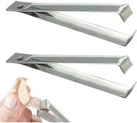 Garlic Peeler Tweezers, Stainless Steel Garlic Peeling Clips for Kitchen,Easy Quick to Peeled Garlic Peeler (2pcs)