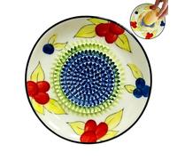 Garlic Plate Grater | Aesthetic Non-Slip Kitchen Bowl,Garlic Grater Dish Grating Plate - Ideal For Ginger Chocolate Cheese Nut Yam Home Kitchen Counter Apartment Restaurant