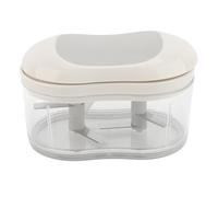 Garlic Press, Portable Hand Push Garlic Crusher with Clear Storage Container Stainless Steel Blades Home Cooking Camping Kitchen Gadget
