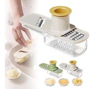 Garlic Slicer Super Thin, Multifunctional Garlic Grinder,Portable Vegetable Slicer, Durable GarlicGrinder with Container for Kitchen Home (White,1PC)