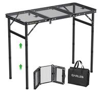 GARLLEN Table de Barbecue Pliable, 87 x 40 cm et 3 hauteurs réglables (26/48/70 cm), légère et Portable, Table de Camping, Table d'appoint, Table de Jardin, Table de Pique-Nique