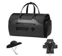 Garment Duffle Bags for Travel,2 in 1 Waterproof Hanging Suitcase Suit Business Travel Bag,with Shoe Pouch (Black)