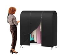 Garment Rack Cover - Dustproof Clothes Rack Covers, Large Capacity Oxford Garment Racks Cover with Smooth Zipper, Breathable Dustproof Closet Protector | Christmas Clothing Storage for Coats, Suits
