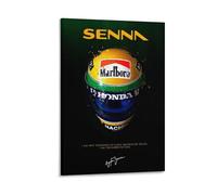 GARMERS Citations d'Ayrton Senna, pilote de course de formule et casque d'art sur toile pour décoration murale à domicile, au bureau, etc. Collections de déco murale 20 x 30 cm Style cadre