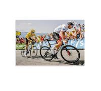 GARMERS Impression sur toile Jonas Vingegaard et Tadej Pogacar Cycliste Cycliste pour la maison, le bureau, la salle de classe, etc. Décoration murale 50 x 75 cm Sans cadre