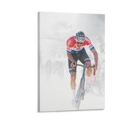 GARMERS Impression sur toile Mathieu Van Der Poel Cycliste pour la maison, le bureau, etc. Décoration murale avec cadre 30 x 45 cm