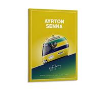 GARMERS Impression sur toile Motif casque Ayrton Senna pour la maison, le bureau, etc. Décoration murale 40 x 60 cm
