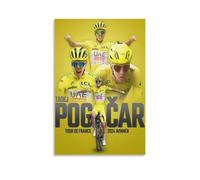 GARMERS Tadej Pogacar Double Winner in 2024 Impression sur toile pour la maison, le bureau, etc. Décoration murale Style sans cadre 50 x 75 cm