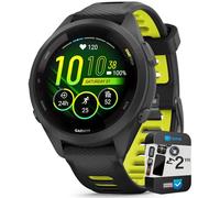 Garmin 010-02810-03 Forerunner 265S Montre intelligente GPS Noir/jaune avec pack de protection amélioré CPS 2 ans