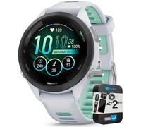 Garmin 010-02810-04 Forerunner 265S Montre intelligente GPS Whitestone/Neo Tropic | Modèle officiel USA Partner | Ensemble avec pack de protection améliorée CPS de 2 ans