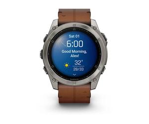 Garmin - 010-02905-40 - Smartwatch - Fenix 8 Sapphire - Bracelets en cuir marron