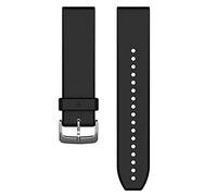 Garmin Bracelet Boucle Argent Quick Fit Fenix 5 22 mm Silicone Noir