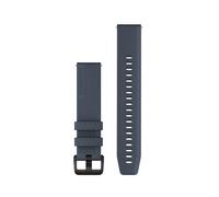 Garmin Bracelet de montre à libération rapide 20, en silicone bleu granit avec matériel en acier inoxydable noir, (010-13076-01)