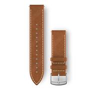 Garmin Bracelet de montre cuir Attache rapide 20 mm Marron Argenté
