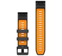 Garmin - Bracelet QuickFit 22 mm - Silicone - Marron Graphite / Orange Étincelle