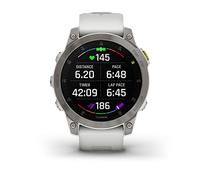 Garmin epix Gen 2, Montre Intelligente Active Haut de Gamme, fonctionnalités de santé et de Bien-être, écran AMOLED à écran Tactile, Montre d'aventure avec fonctionnalités avancées, Titane Blanc