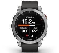 Garmin Montre GPS Epix Acier – Argent – Bracelet gris