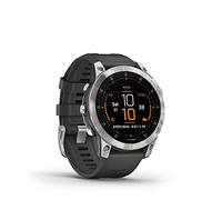 Garmin - Epix - Montre GPS Multisport connectée avec écran AMOLED - Acier, Silver avec bracelet gris - Boitier 47 mm