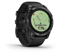 GARMIN - Epix Pro (Gen2) - Montre connectée à haute performance - 47mm - Acier, Gray avec bracelet noir