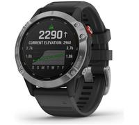 GARMIN Fenix 6 Solar - Montre connectée - Silver avec bracelet noir