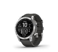 Garmin - fenix 7 - Montres GPS multisports connectée haute performance - Silver avec bracelet gris - Boitier 47mm