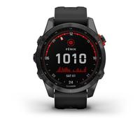 Garmin Fenix 7S Pro - 42 mm - gris ardoise - montre de sport avec bracelet - silicone - noir - taille du poignet : 108-182 mm - affichage 1.2" - 16 Go - Bluetooth, Wi-Fi, ANT+ - 63 g
