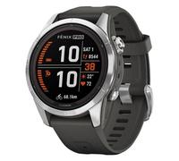 Garmin Fenix 7S Pro - Solar Edition - 42 mm - polymère renforcé de fibres - Oui Montre connectée avec bracelet - silicone - graphite - taille du poignet : 108-182 mm - affichage 1.2" - 32 Go -...