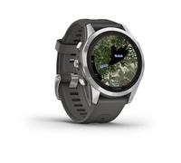 GARMIN - Fenix 7S Pro Solar Edition - Montre connectée à haute performance - Acier, Silver avec bracelet gris