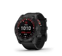 Montre connectée Garmin Fenix 7X Solar Gray avec bracelet silicone Noir