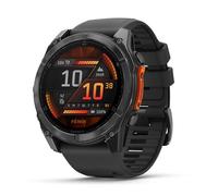 Garmin fēnix® 8 - Montre GPS Multisports AMOLED - Gray avec Bracelet en Silicone Noir - 51 mm
