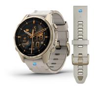 Garmin Fenix 8 Smartwatch GPS 43 mm AMOLED Boîtier Or Cadran Limestone