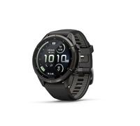 Garmin Fenix 9 Pro - 43 mm, Titane DLC Gris Carbone avec Bracelet en Silicone Noir en Gris, Les Fonctions LTE et Inreach ne sont Pas Prises en Charge aux Émirats Arabes Unis, jusqu'à 31 Jours de