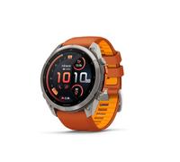 Garmin Fenix 9 Pro - Bracelet en silicone titane avec orange automne/orange vif | Jusqu'à 31 jours d'autonomie, lampe de poche LED, haut-parleur et microphone pour messagerie vocale | Design robuste