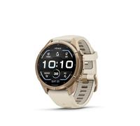 Garmin fēnix® 9 Pro, Titane doré Automne, 43 mm, crème/Gris Brouillard | Écran AMOLED, montre intelligente GPS multisport haut de gamme