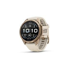 Garmin fēnix® 9 Pro, Titane doré Automne, 43 mm, crème/Gris Brouillard | Écran AMOLED, montre intelligente GPS multisport haut de gamme