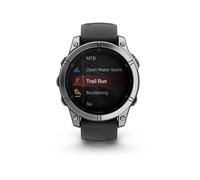 Garmin Montre GPS Multisports fēnix E AMOLED Acier Silver Bracelet Noir