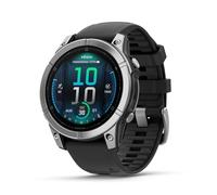 Garmin fēnix E - Montre GPS Multisports AMOLED - Acier Silver avec Bracelet Noir