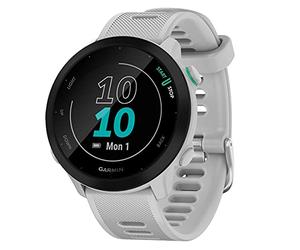 Garmin - Forerunner 55 - Montre GPS multi-activités running avec fonctions d’entrainement Garmin Coach et cardio au poignet - Blanche