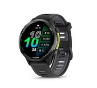 Garmin® Forerunner® 970 Montre Intelligente GPS de Course et de Triathlon avec écran AMOLED, Lampe de Poche LED intégrée, Titane DLC Gris Carbone avec boîtier Noir et Bracelet en Pierre Blanche