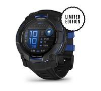 Garmin Instinct 3, AMOLED (édition limitée) - Montre GPS Robuste et connectée - Noire avec bracelet noir/bleu électrique - Boîtier 50 mm